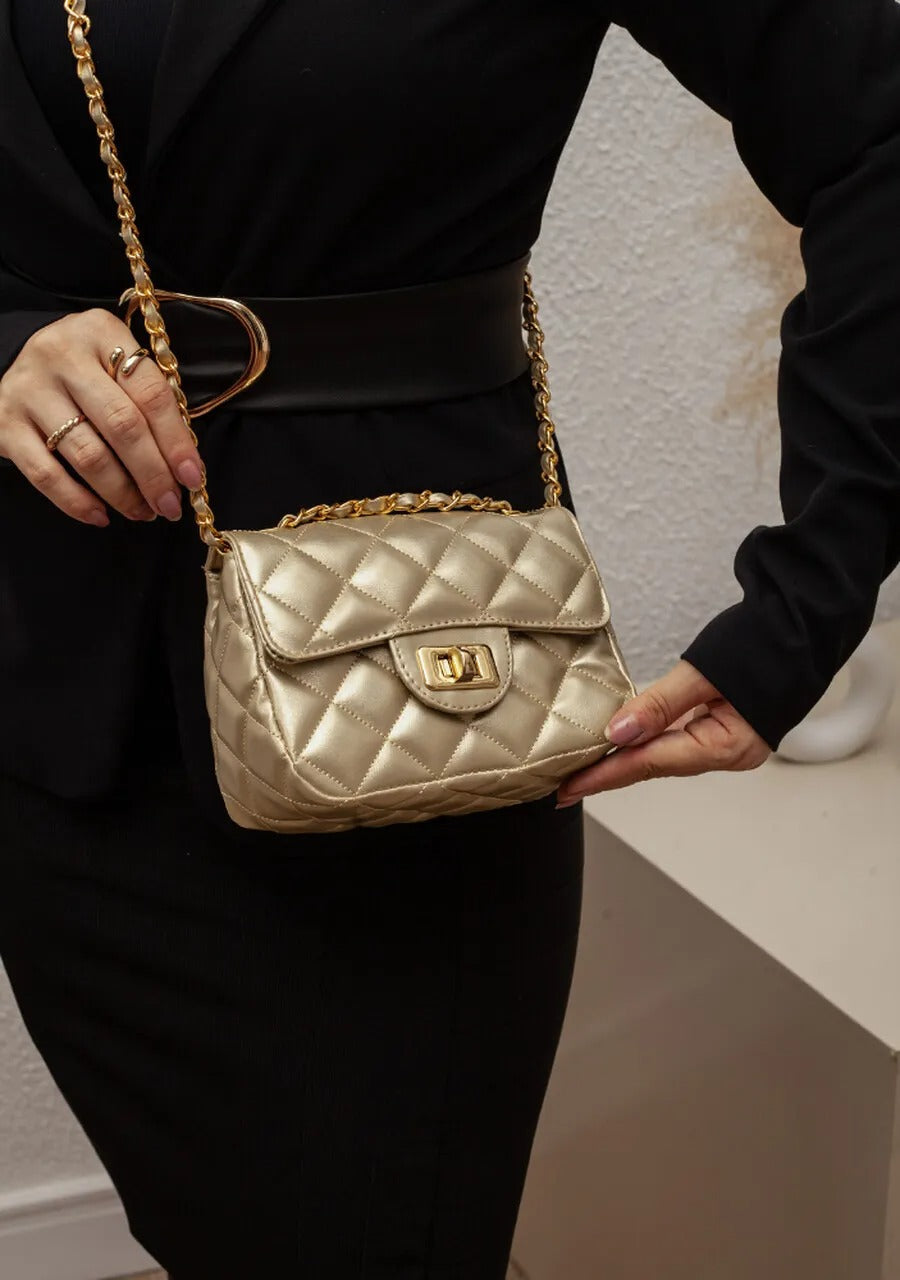 Small Quilted Bag with Double Handle