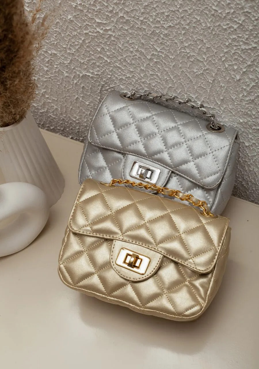 Small Quilted Bag with Double Handle
