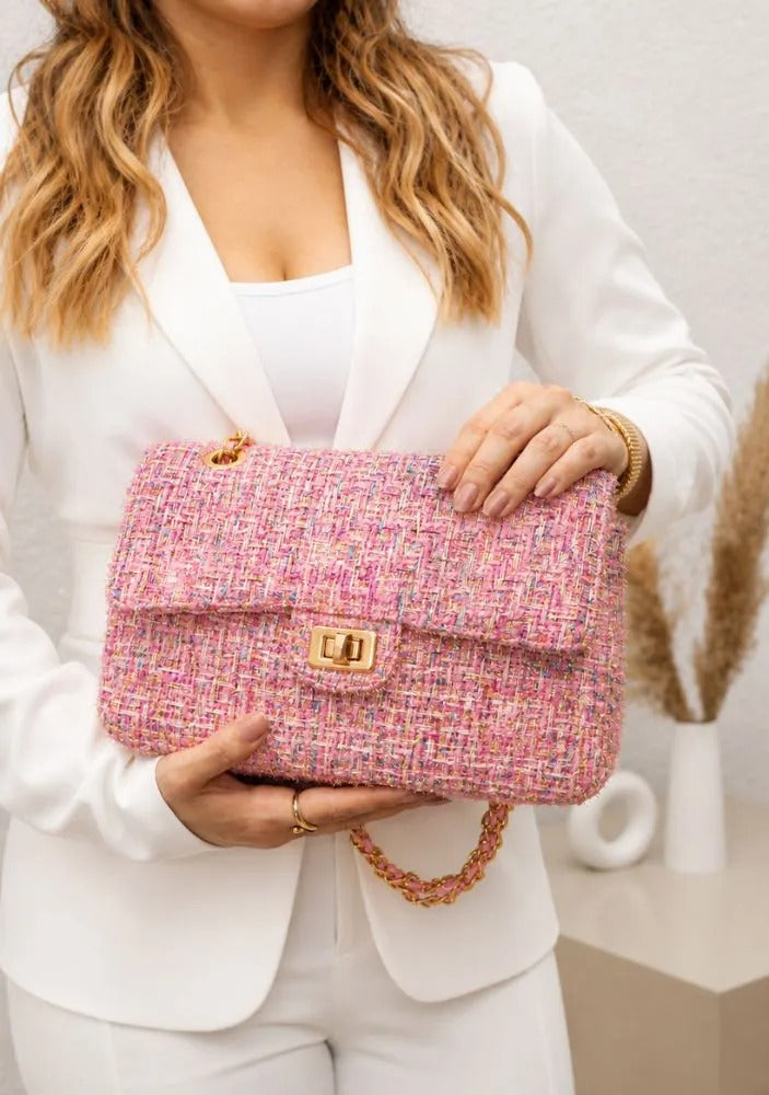 Medium Blue Tweed Bag