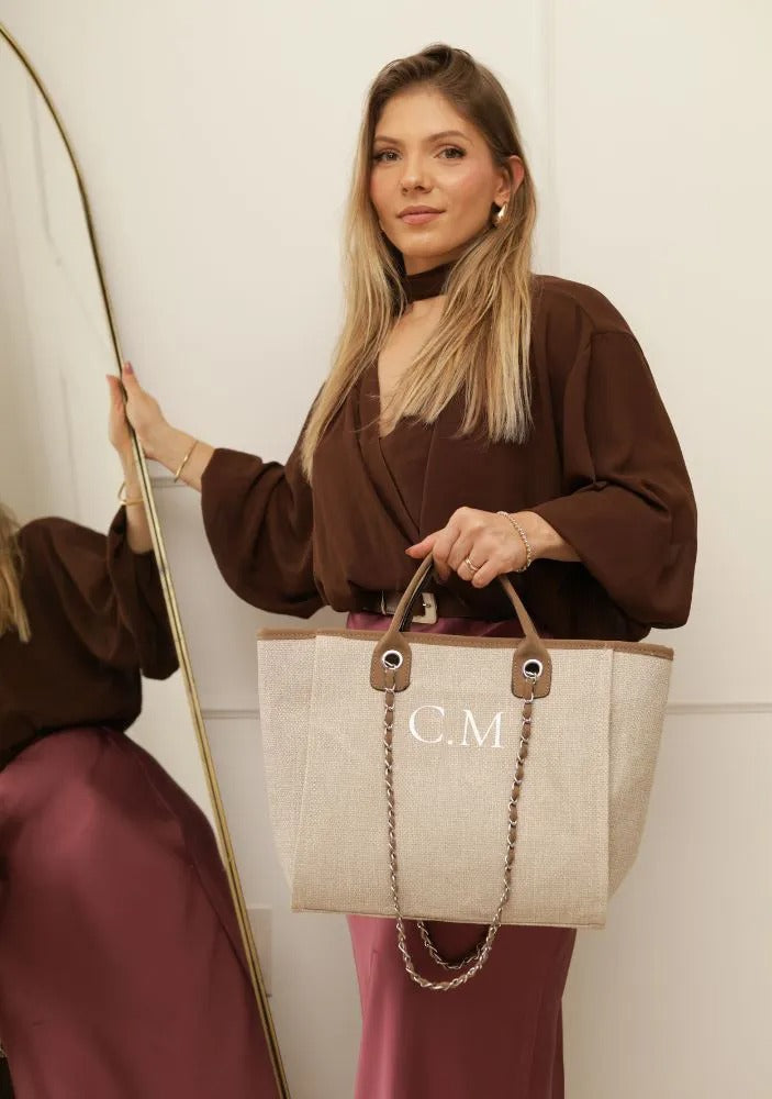 Large Personalized Bag with Initials