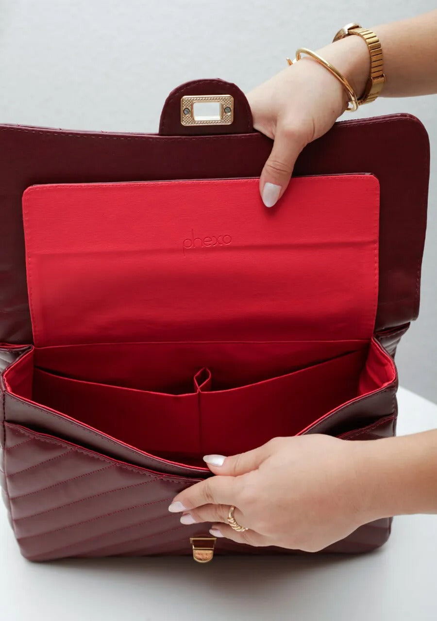 Maxi Quilted Bag for iPad Burgundy