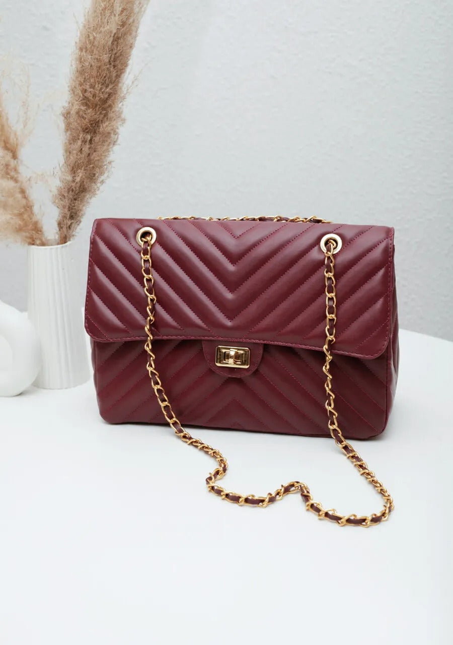 Maxi Quilted Bag for iPad Burgundy
