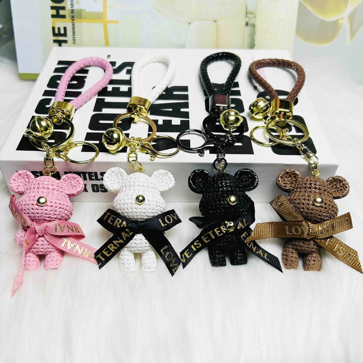 Resin Teddy Bear Keychain