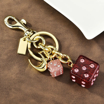 Crystal Dice Keychain Charm