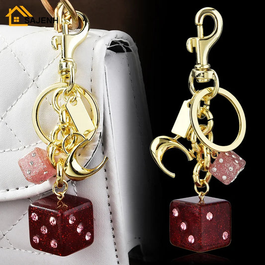 Crystal Dice Keychain Charm
