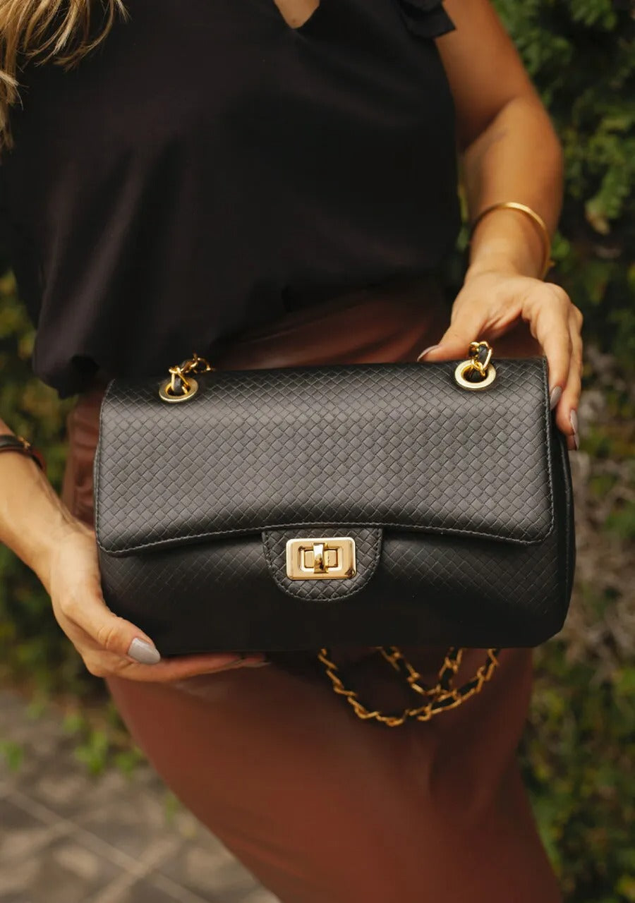 Medium Black Braided Bag