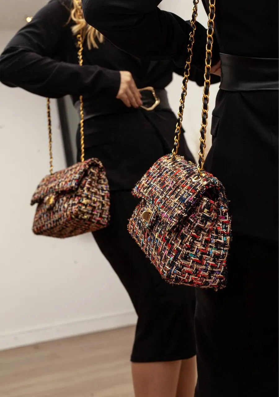 Medium Blue Tweed Bag