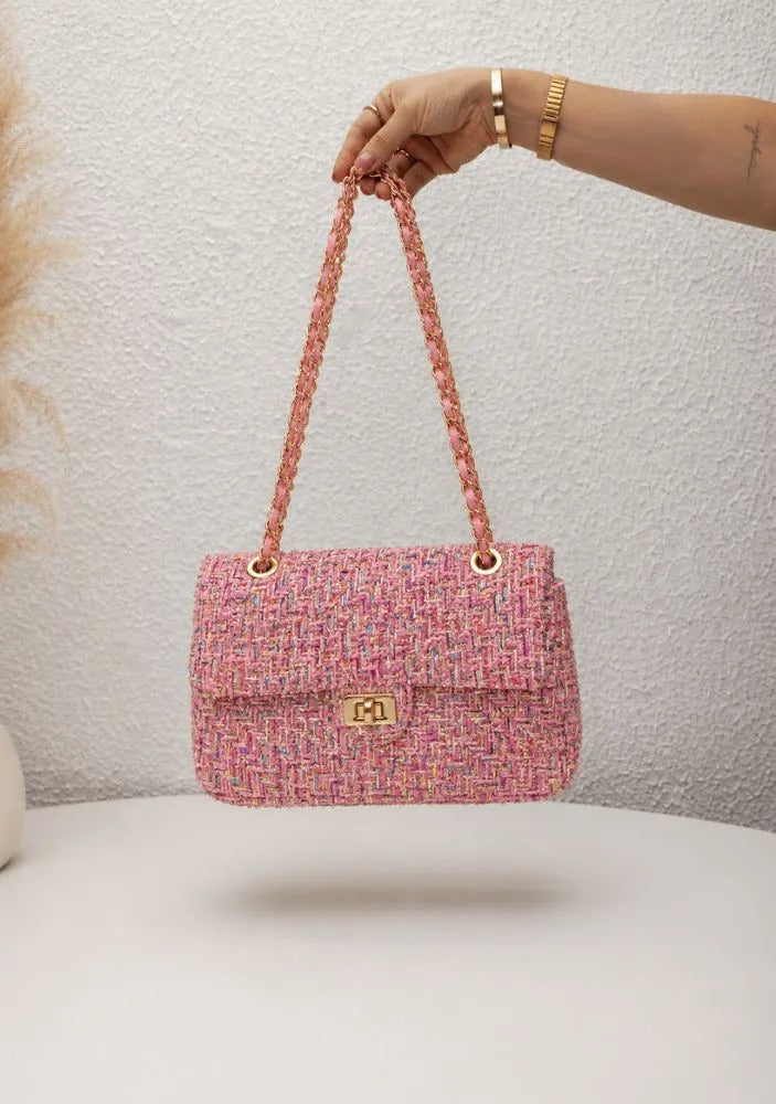 Medium Blue Tweed Bag