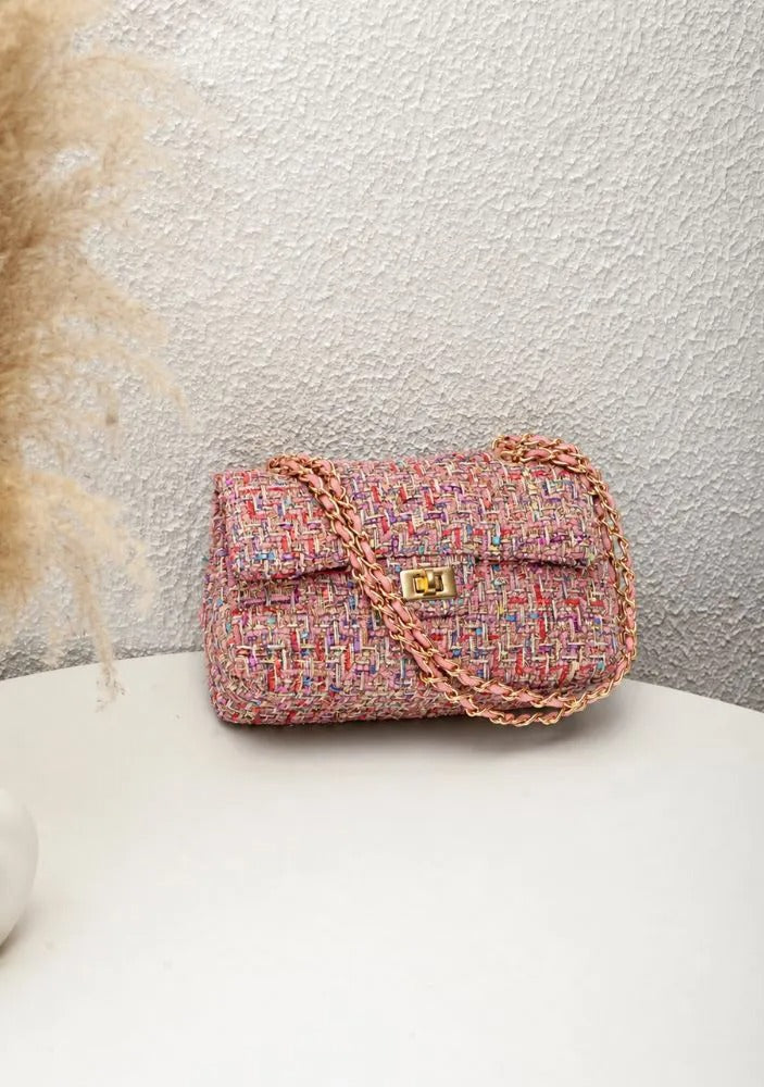 Medium Blue Tweed Bag