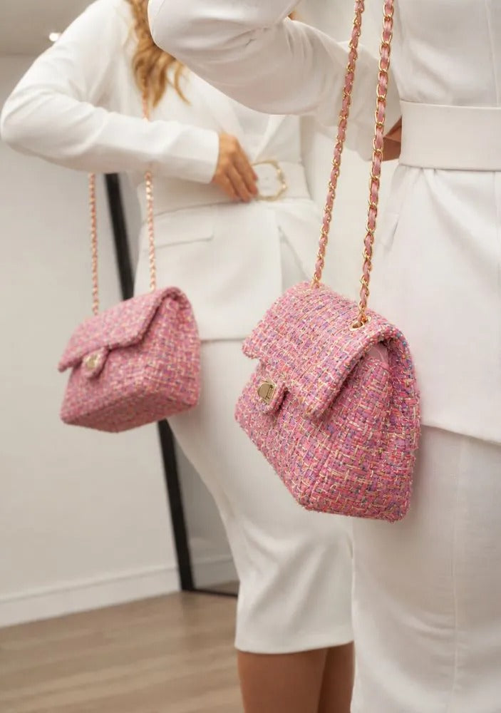 Medium Blue Tweed Bag